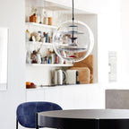Pendant Lamp Floating Geometric Layers Clear Globe Futuristic Modern