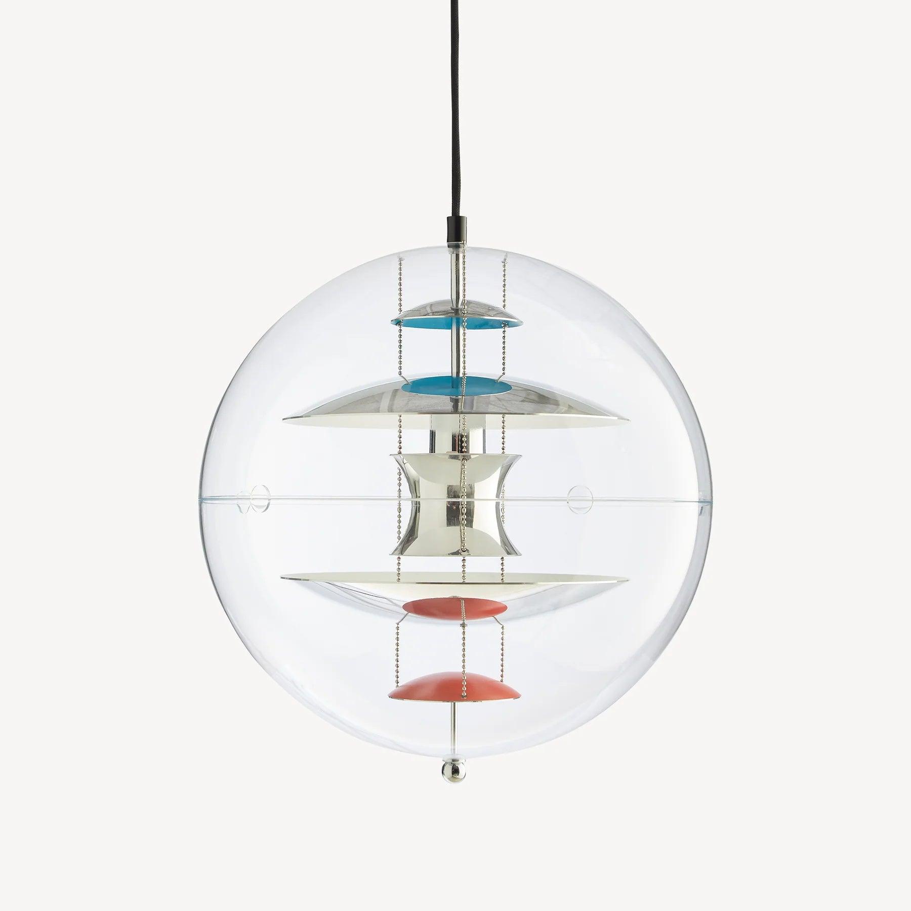 Pendant Lamp Floating Geometric Layers Clear Globe Futuristic Modern