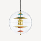 Pendant Lamp Floating Geometric Layers Clear Globe Futuristic Modern