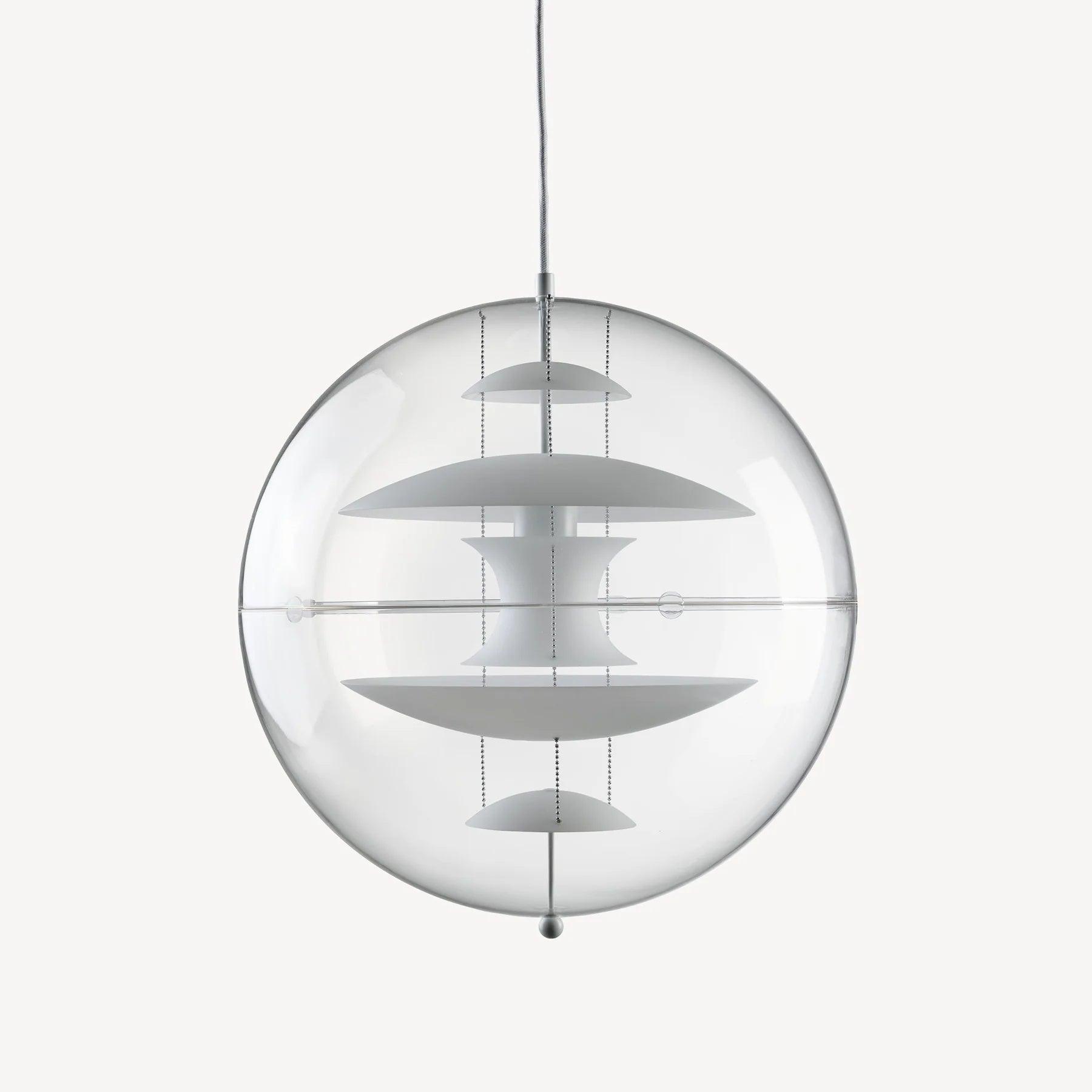 Pendant Lamp Floating Geometric Layers Clear Globe Futuristic Modern