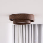 Wavin Ceiling Light Double - Ring Walnut Color