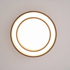 Wavin Ceiling Light Double - Ring Walnut Color