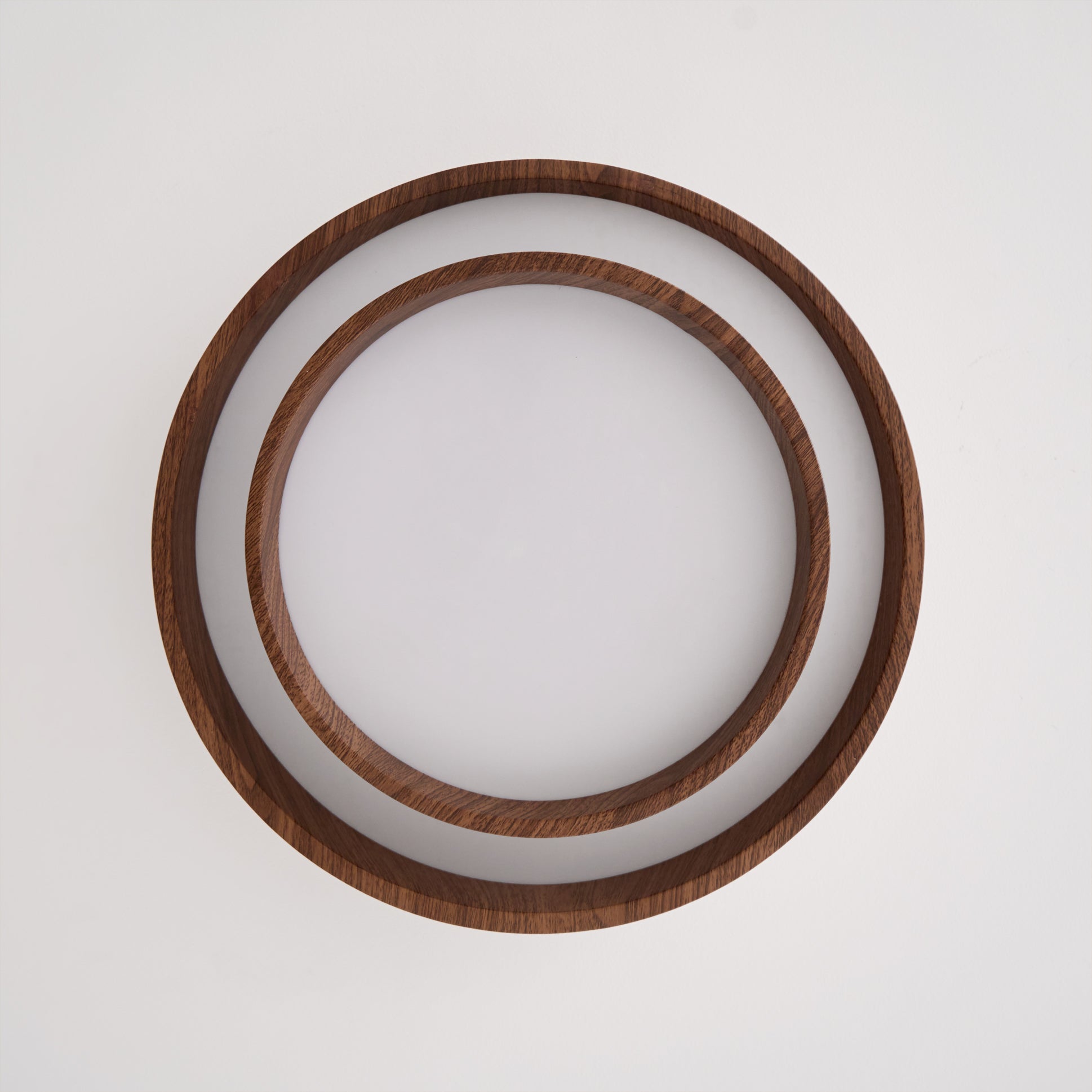 Wavin Ceiling Light Double - Ring Walnut Color