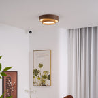 Wavin Ceiling Light Double - Ring Walnut Color