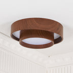 Wavin Ceiling Light Double - Ring Walnut Color