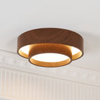 Wavin Ceiling Light Double - Ring Walnut Color