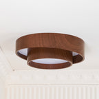 Wavin Ceiling Light Double - Ring Walnut Color