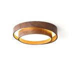 Wavin Ceiling Light Double - Ring Walnut Color