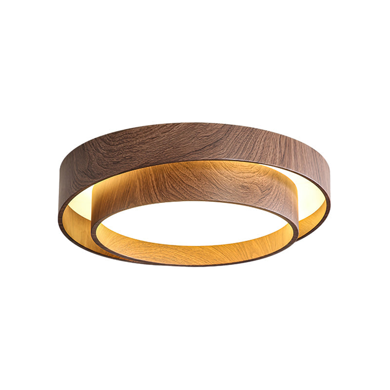 Wavin Ceiling Light Double - Ring Walnut Color