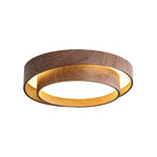 Wavin Ceiling Light Double - Ring Walnut Color