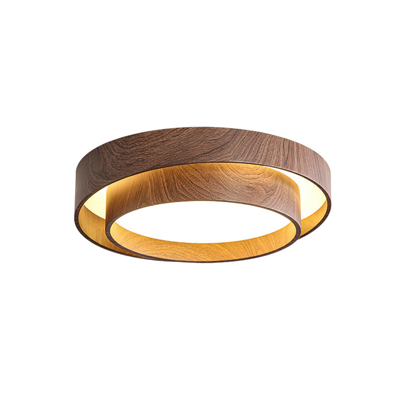 Wavin Ceiling Light Double - Ring Walnut Color
