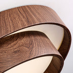 Wavin Ceiling Light Double - Ring Walnut Color