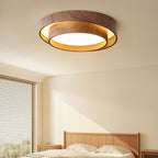 Wavin Ceiling Light Double - Ring Walnut Color