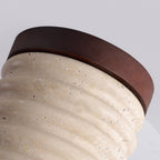 Neptune Travertine Ceiling Light  Ribbed Design