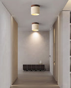 Neptune Travertine Ceiling Light  Ribbed Design