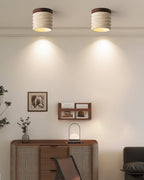 Neptune Travertine Ceiling Light  Ribbed Design