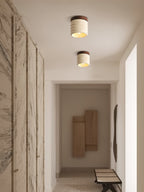 Neptune Travertine Ceiling Light  Ribbed Design