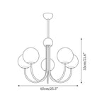 Candil Modern Brass and Globe Glass Chandelier