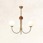 Candil Modern Brass and Globe Glass Chandelier