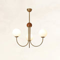 Candil Modern Brass and Globe Glass Chandelier