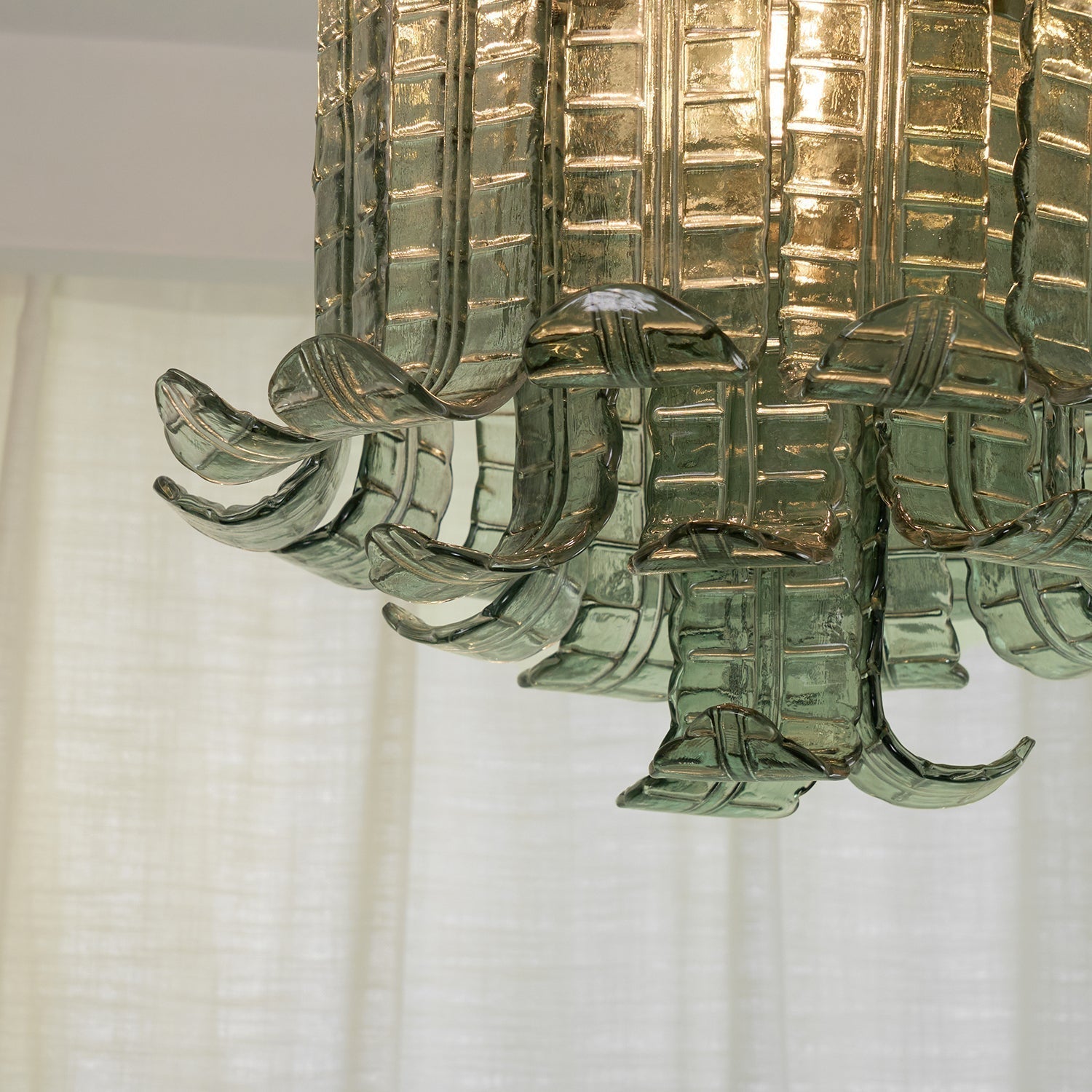 Aurora Ceiling Lamp Murano Glass Petal Vintage