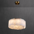 Ilveliel Double Tier Alabaster Pendant Light Chandelier
