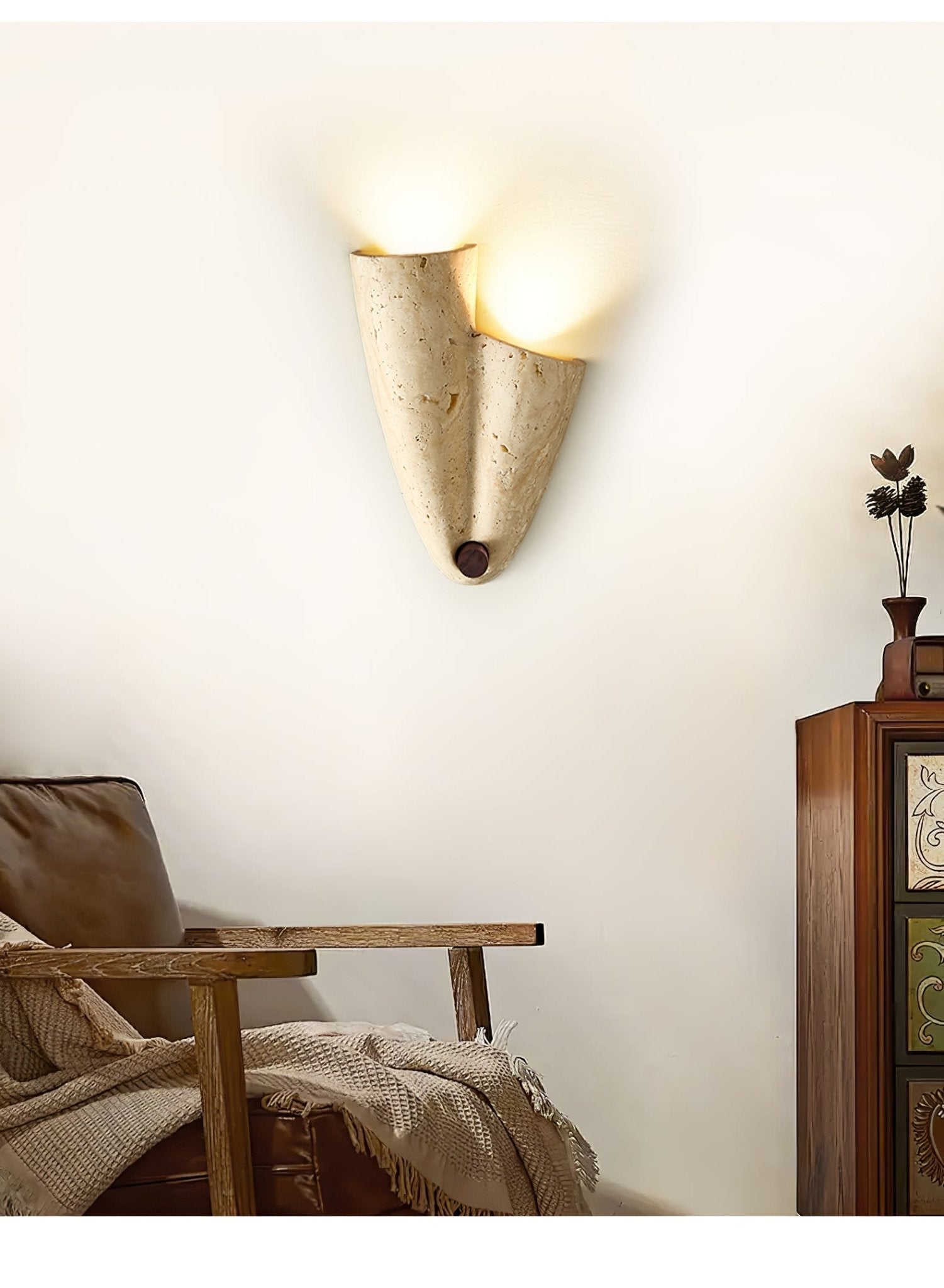 Artistic  Travertine  Wall Light