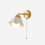 Wall Lamp Brass and Ceramic Wavy Shade Globe Accent Retro Artistic