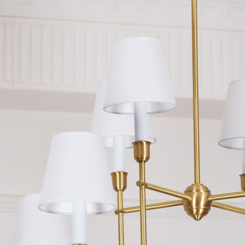 Lustra Chandelier Vendome Brass White Shade