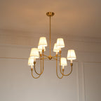 Lustra Chandelier Vendome Brass White Shade