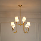 Lustra Chandelier Vendome Brass White Shade