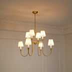Lustra Chandelier Vendome Brass White Shade