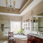 Talia Chandelier Luxury Brass Fabric