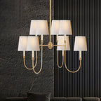 Talia Chandelier Luxury Brass Fabric