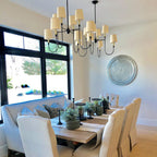 Talia Chandelier Luxury Brass Fabric