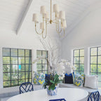 Talia Chandelier Luxury Brass Fabric