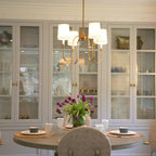 Talia Chandelier Luxury Brass Fabric