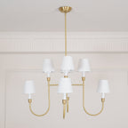 Lustra Chandelier Vendome Brass White Shade