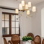 Talia Chandelier Luxury Brass Fabric