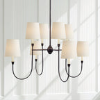 Talia Chandelier Luxury Brass Fabric