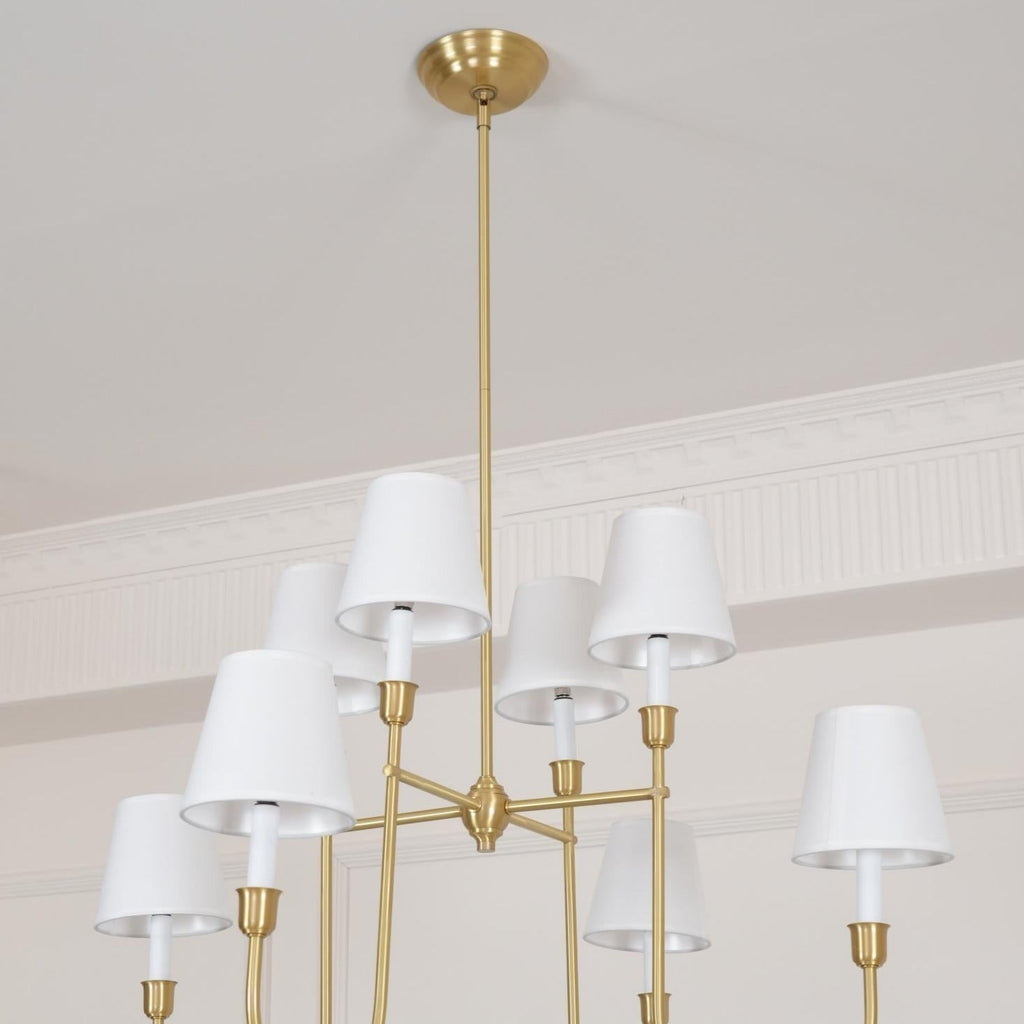 Talia Chandelier Luxury Brass Fabric