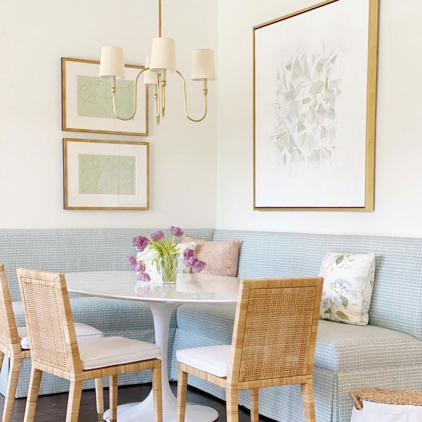 Talia Chandelier Luxury Brass Fabric