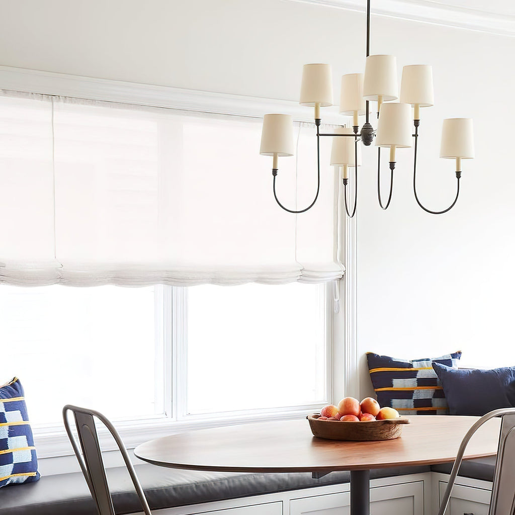 Talia Chandelier Luxury Brass Fabric