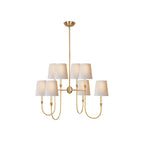 Lustra Chandelier Vendome Brass White Shade