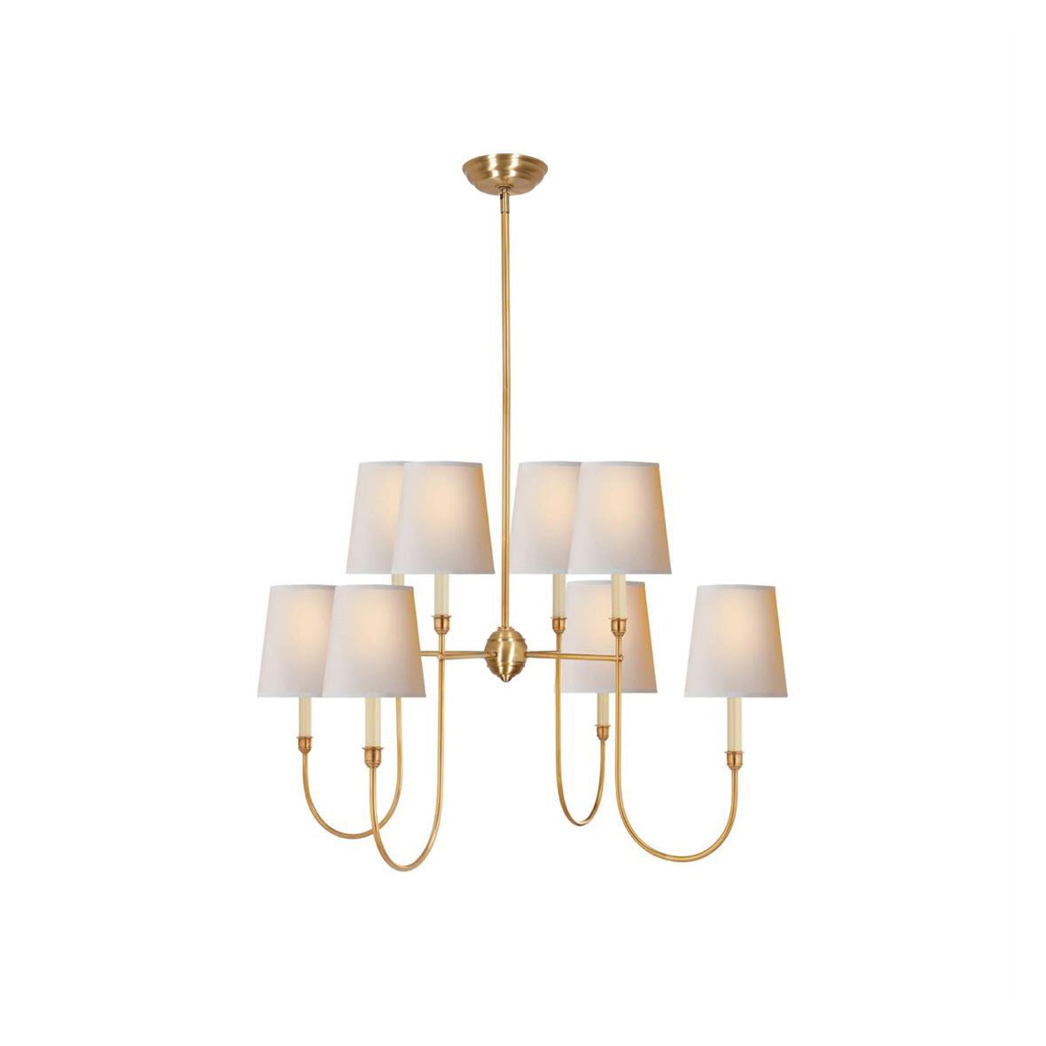 Lustra Chandelier Vendome Brass White Shade