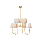 Talia Chandelier Luxury Brass Fabric