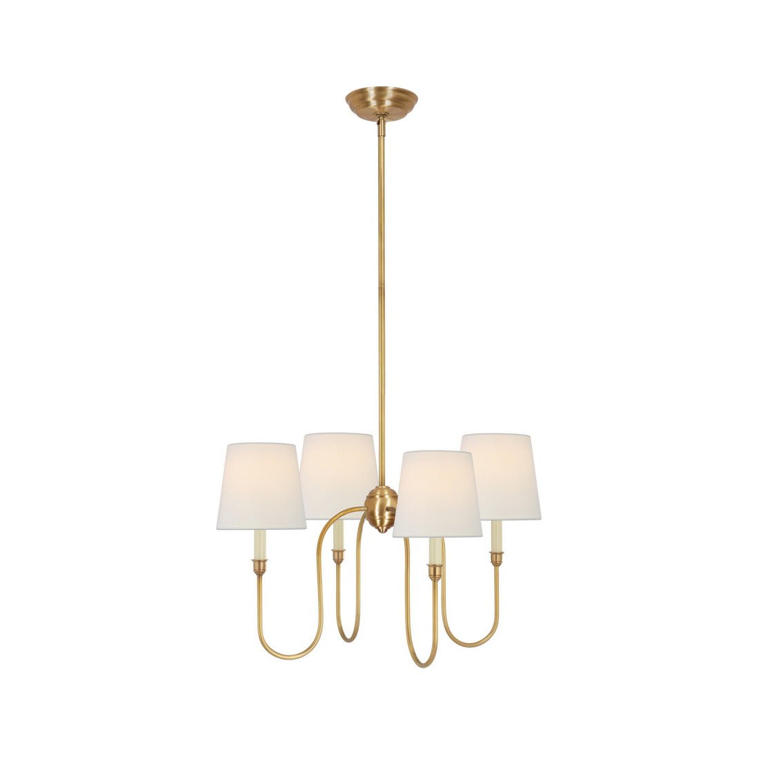 Lustra Chandelier Vendome Brass White Shade
