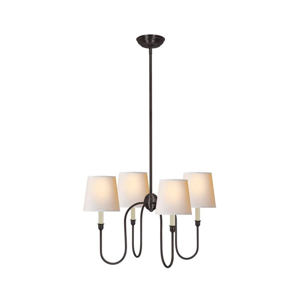 Lustra Chandelier Vendome Brass White Shade