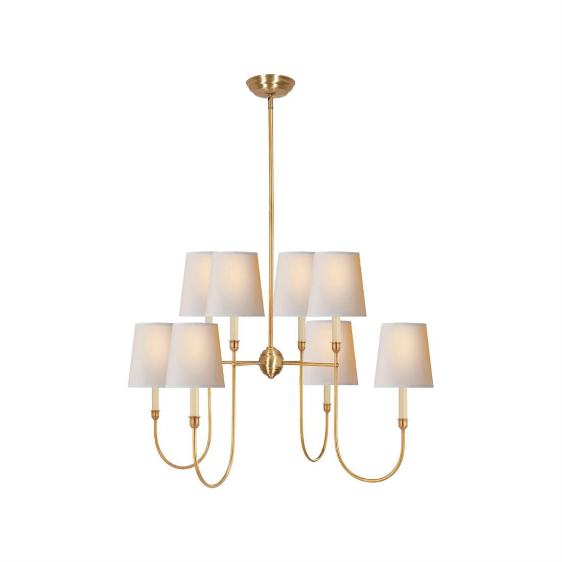 Lustra Chandelier Vendome Brass White Shade