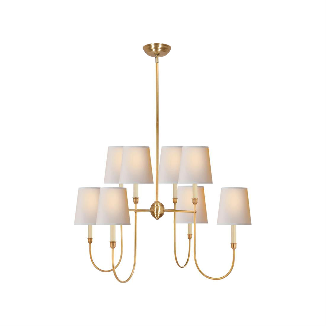 Talia Chandelier Luxury Brass Fabric